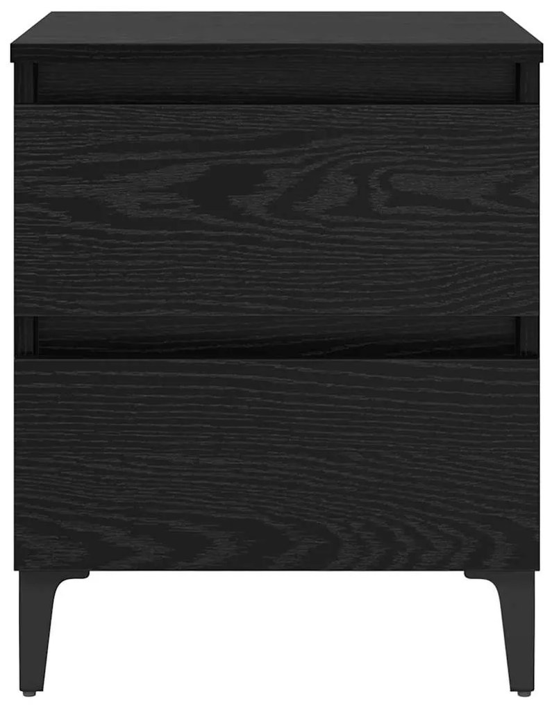 vidaXL Κομοδίνο Μαύρη δρυς 40 x 35 x 50 εκ. Επεξεργασμένο ξύλο