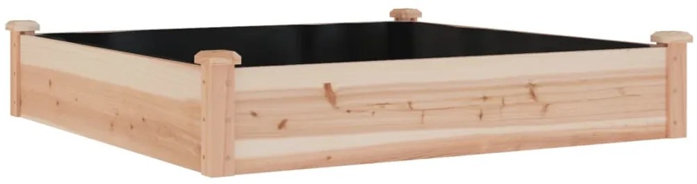 vidaXL Ζαρντινιέρα Υπερυψ. με Επένδυση 120x120x25εκ. Μασίφ Ξύλο Ελάτης