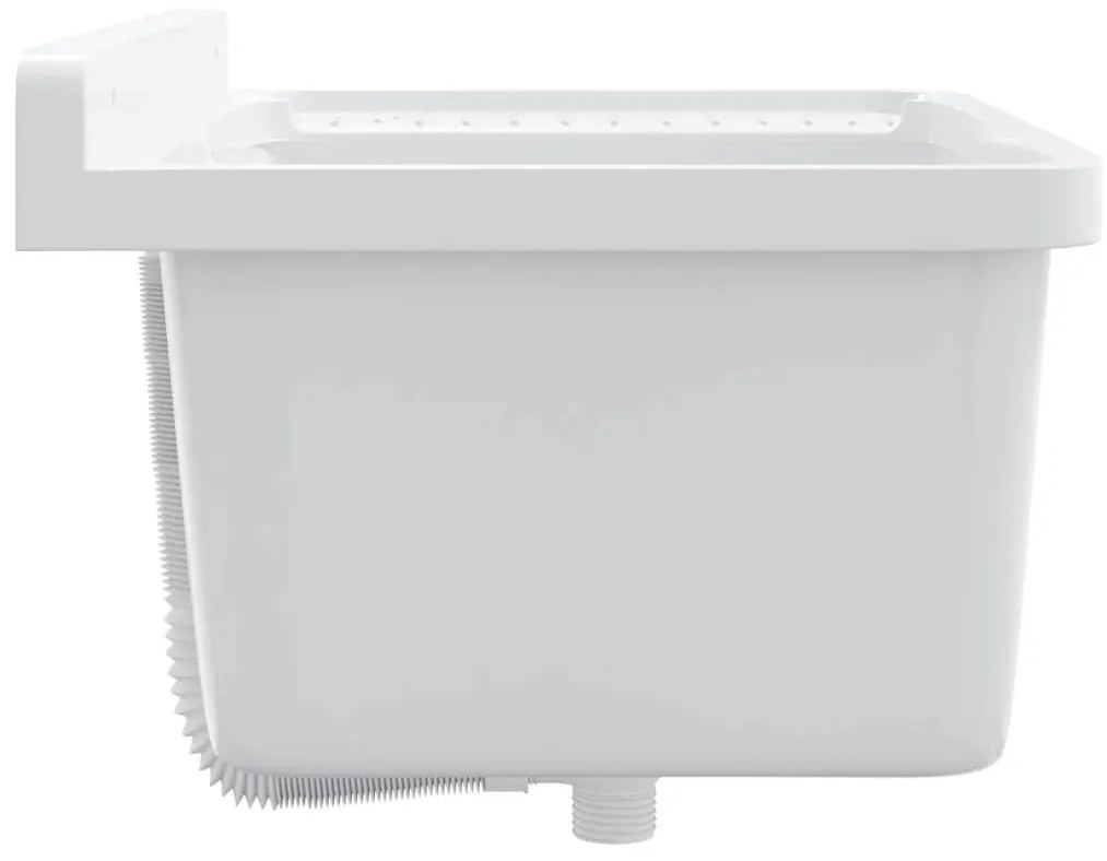 vidaXL Νιπτήρας Βοηθητικός Επίτοιχος Λευκός 60x40x28 εκ. από Ρητίνη