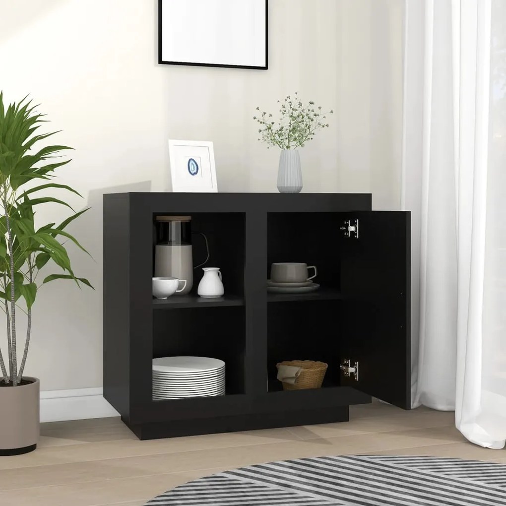 vidaXL Μπουφές Μαύρος 80 x 40 x 75 εκ.