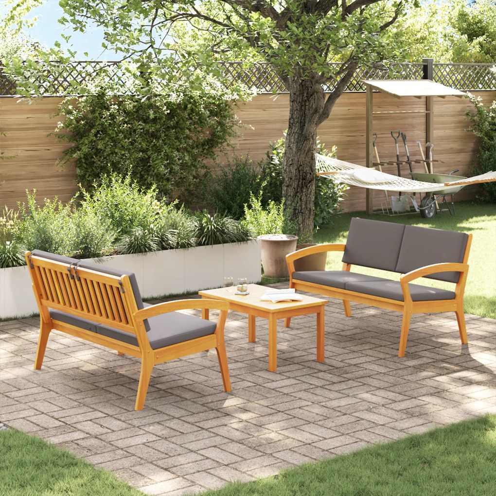 vidaXL Σετ μπιστρό 3 pcs Καφέ 75 x 45 x 38 εκ. Μασίφ ξύλο ακακίας