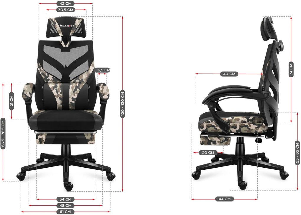 Καρέκλα Gaming Huzaro Combat 5.0 Mesh-Camo