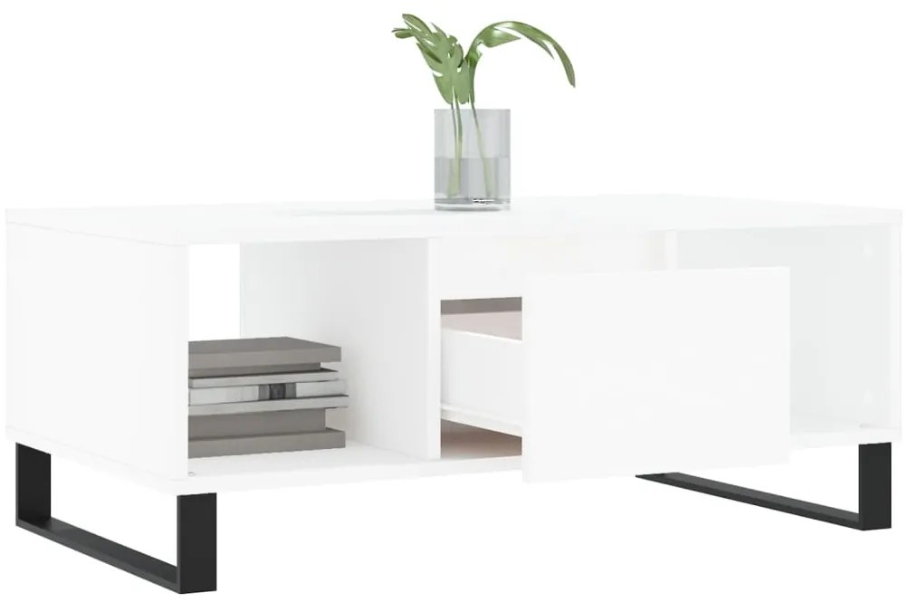 vidaXL Τραπεζάκι Σαλονιού Λευκό 90 x 50 x 36,5 εκ. Επεξεργασμένο Ξύλο