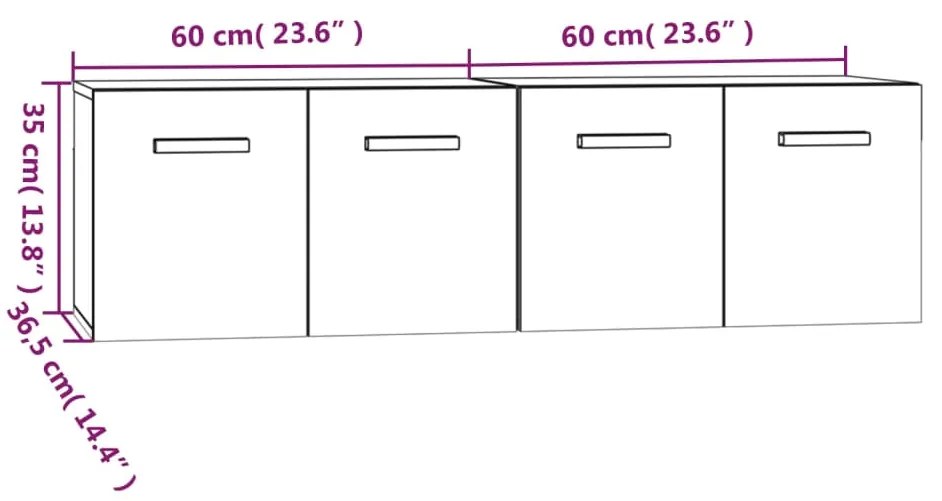 ΝΤΟΥΛΑΠΙΑ ΤΟΙΧΟΥ 2 ΤΕΜ. ΛΕΥΚΑ 60 X 36,5 X 35 ΕΚ. ΕΠΕΞ. ΞΥΛΟ 3115628