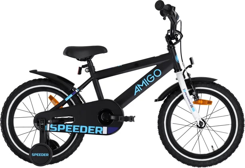 Speeder 16 Inch Boys Coaster Brake BlackBlueAMIGO
