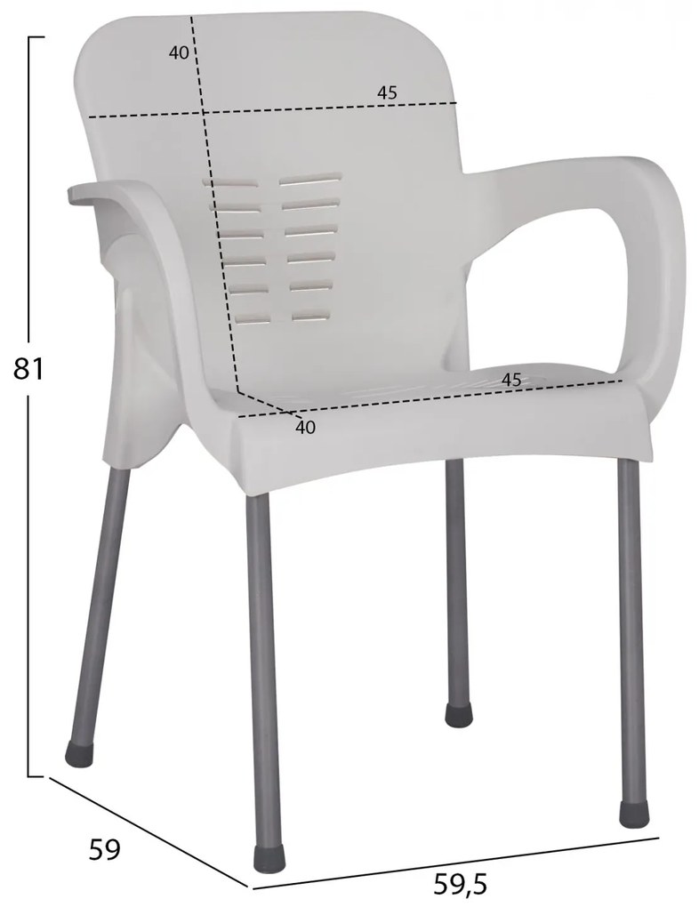 ΠΟΛΥΘΡΟΝΑ ΠΟΛΥΠΡΟΠΥΛΕΝΙΟΥ RECYCLED KAREK  ΛΕΥΚΟ ΧΡΩΜΑ 59,5x59x81Y εκ. 59.5x59x81 εκ.