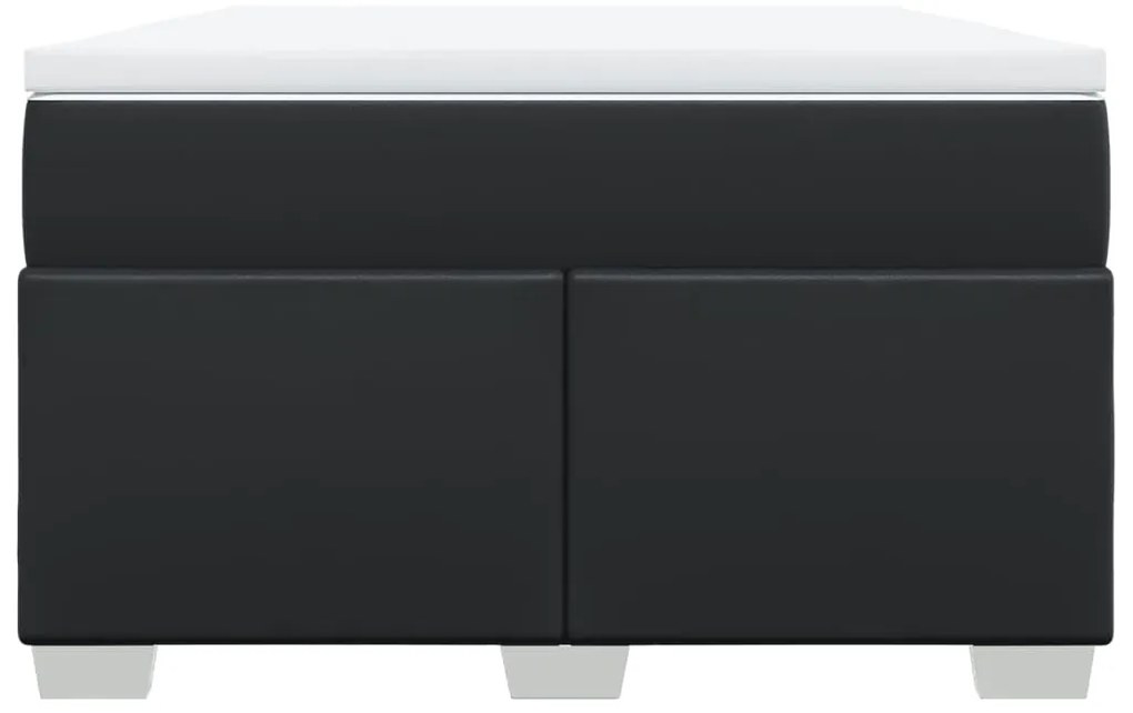 vidaXL Κρεβάτι Boxspring με Στρώμα Μαύρο 120x190εκ.από Συνθετικό Δέρμα