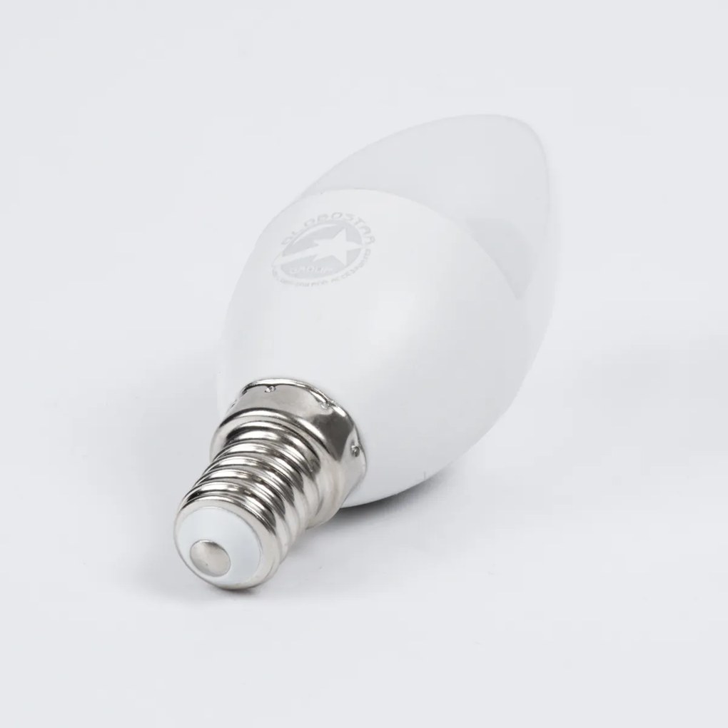 GloboStar® 60002 Λάμπα LED E14 C37 Κεράκι 4W 376lm 260° AC 220-240V IP20 Φ3.7 x Υ10cm Θερμό Λευκό 2700K - 3 Years Warranty