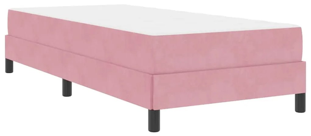 vidaXL Κρεβάτι box spring με στρώμα Ροζ 80 x 200 cm Βελούδο