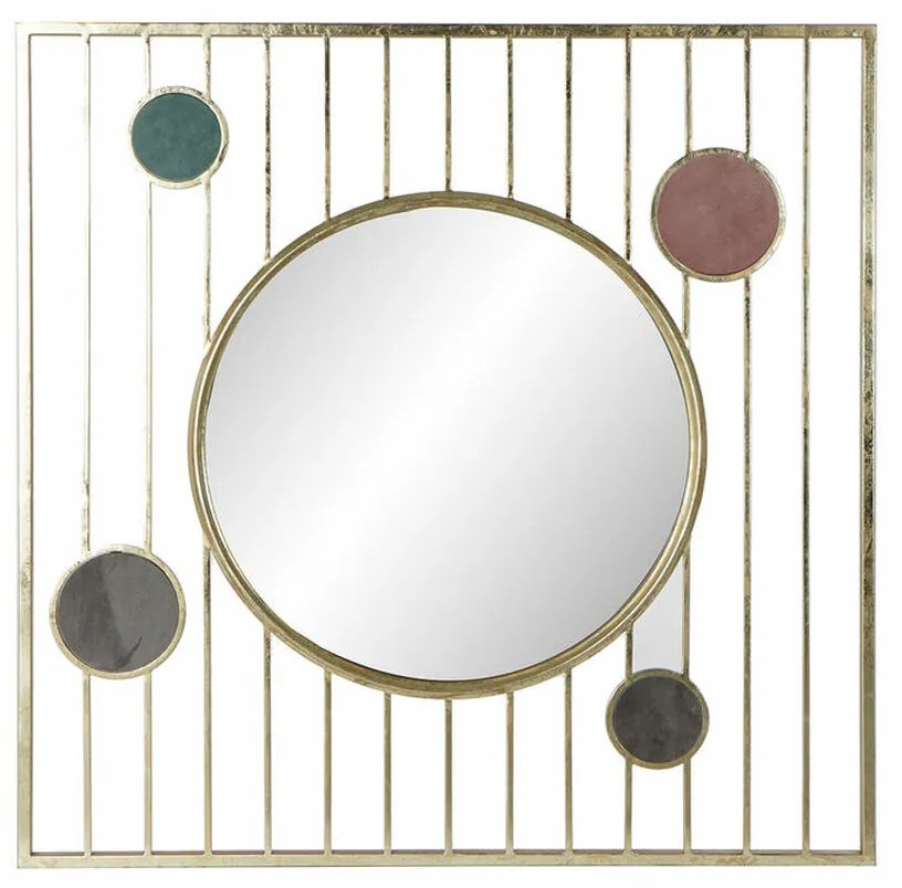Τοίχο καθρέφτη DKD Home Decor Πράσινο Γκρι Ροζ Χρυσό Κύκλους Sixties 100 x 2 x 100 cm (100 Μονάδες)