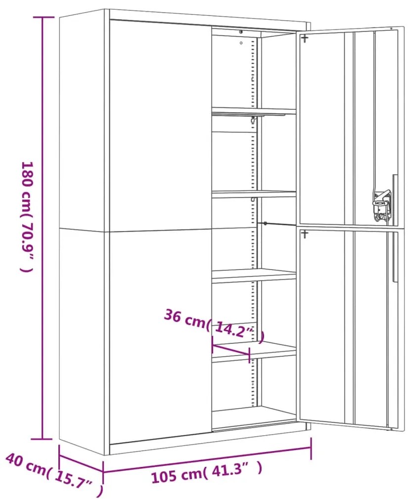 ΑΡΧΕΙΟΘΗΚΗ ΑΝΟΙΧΤΟ ΓΚΡΙ 105 X 40 X 180 ΕΚ. ΑΤΣΑΛΙΝΗ 339769