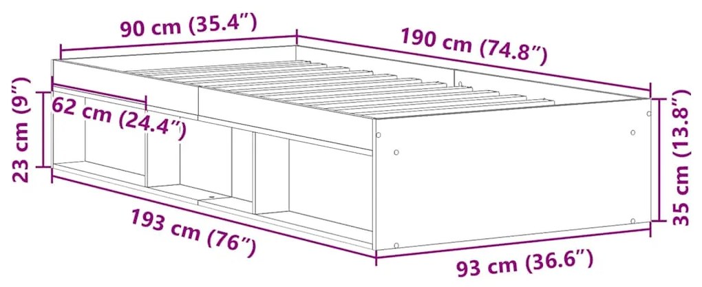 ΠΛΑΙΣΙΟ ΚΡΕΒΑΤΙΟΥ ΧΩΡΙΣ ΣΤΡΩΜΑ 90X190 ΕΚ. ΕΠΕΞΕΡΓΑΣΜΕΝΟ ΞΥΛΟ 3328826