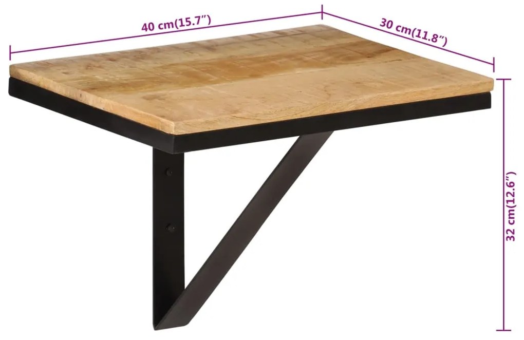 vidaXL Ράφι Τοίχου 40x30x32 εκ. Μασίφ Ξύλο Μάνγκο και Σίδερο