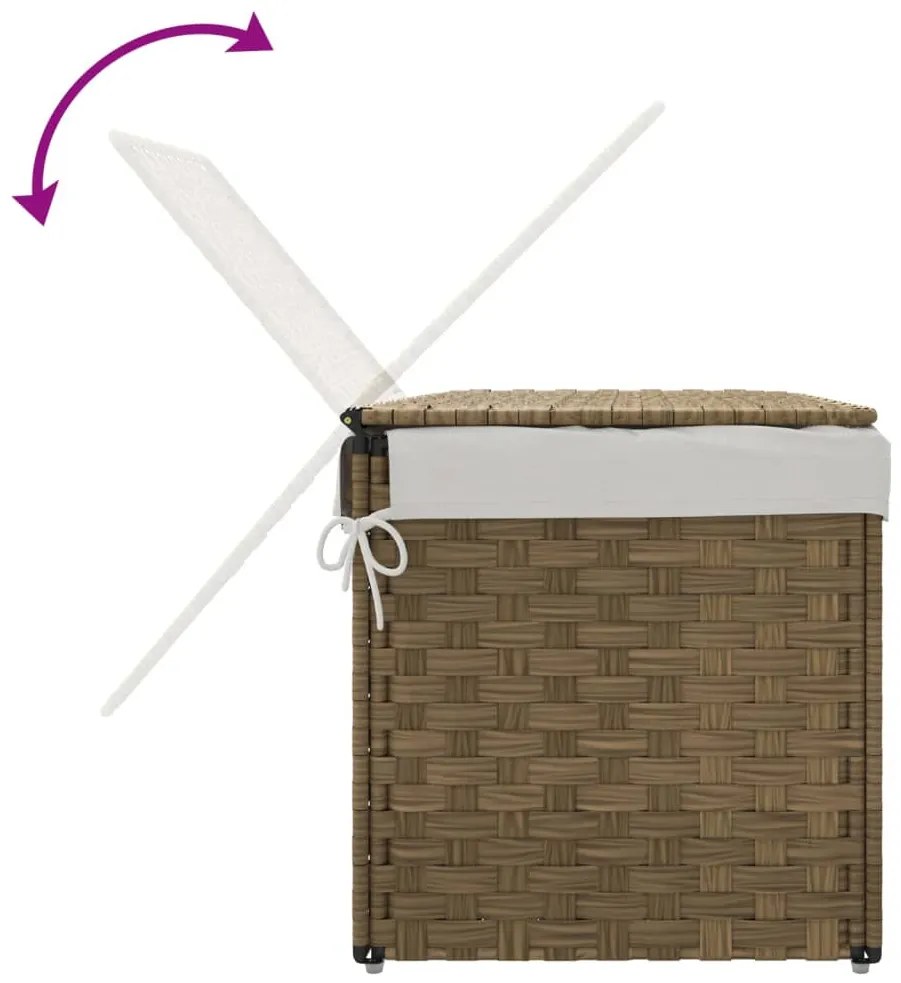 vidaXL Καλάθι Πλυντηρίου με Καπάκι 55,5 x 35 x 34 εκ. από Συνθ. Ρατάν