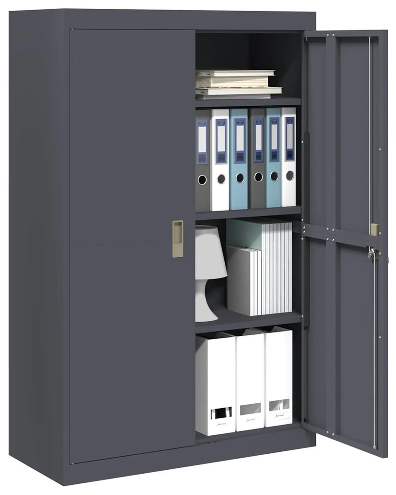 vidaXL Ντουλάπι αποθήκευσης 2 pcs Ανθρακί 90 x 40 x 140 cm