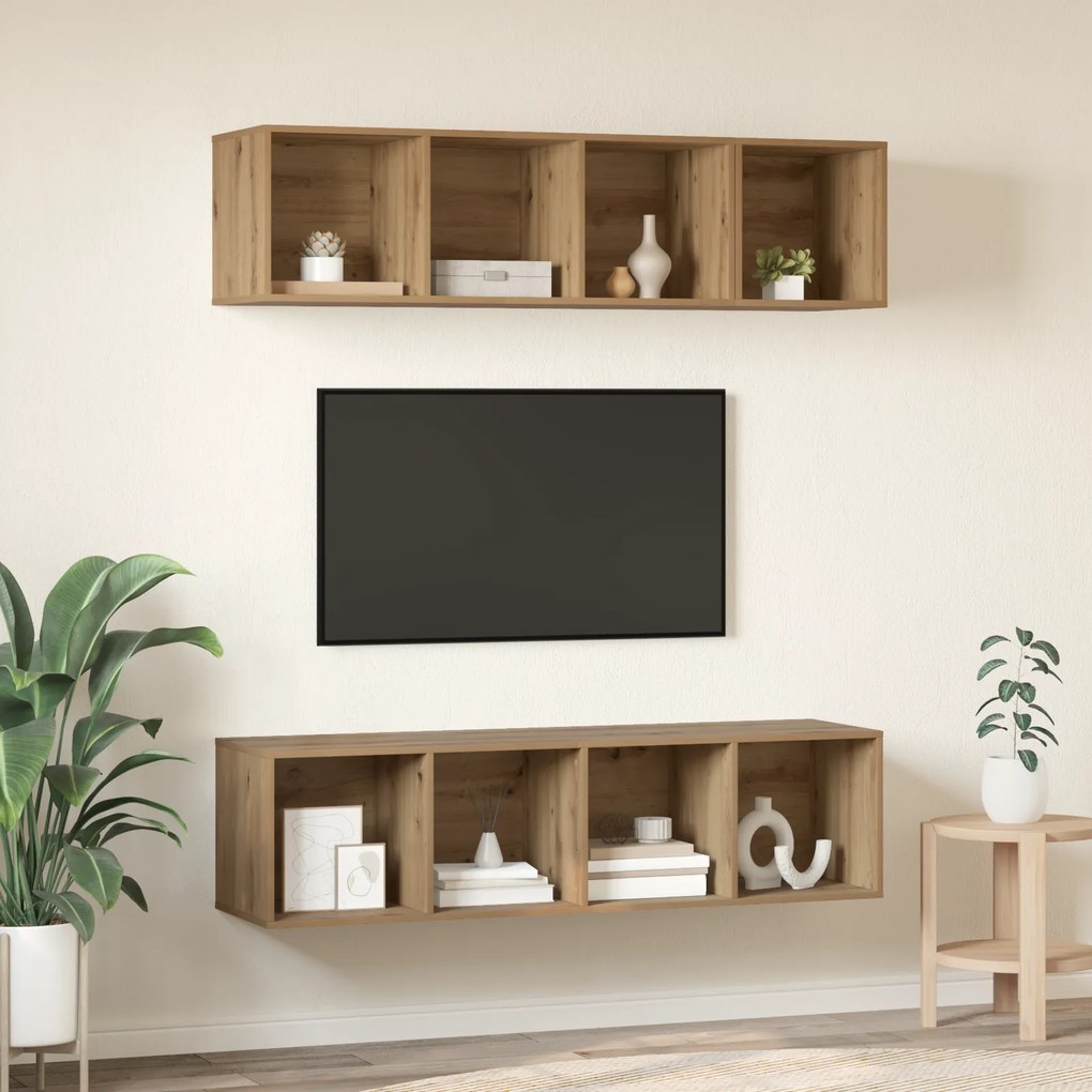 vidaXL Σετ επίπλου τηλεόρασης 3 pcs artisan δρυς Επεξεργασμένο ξύλο