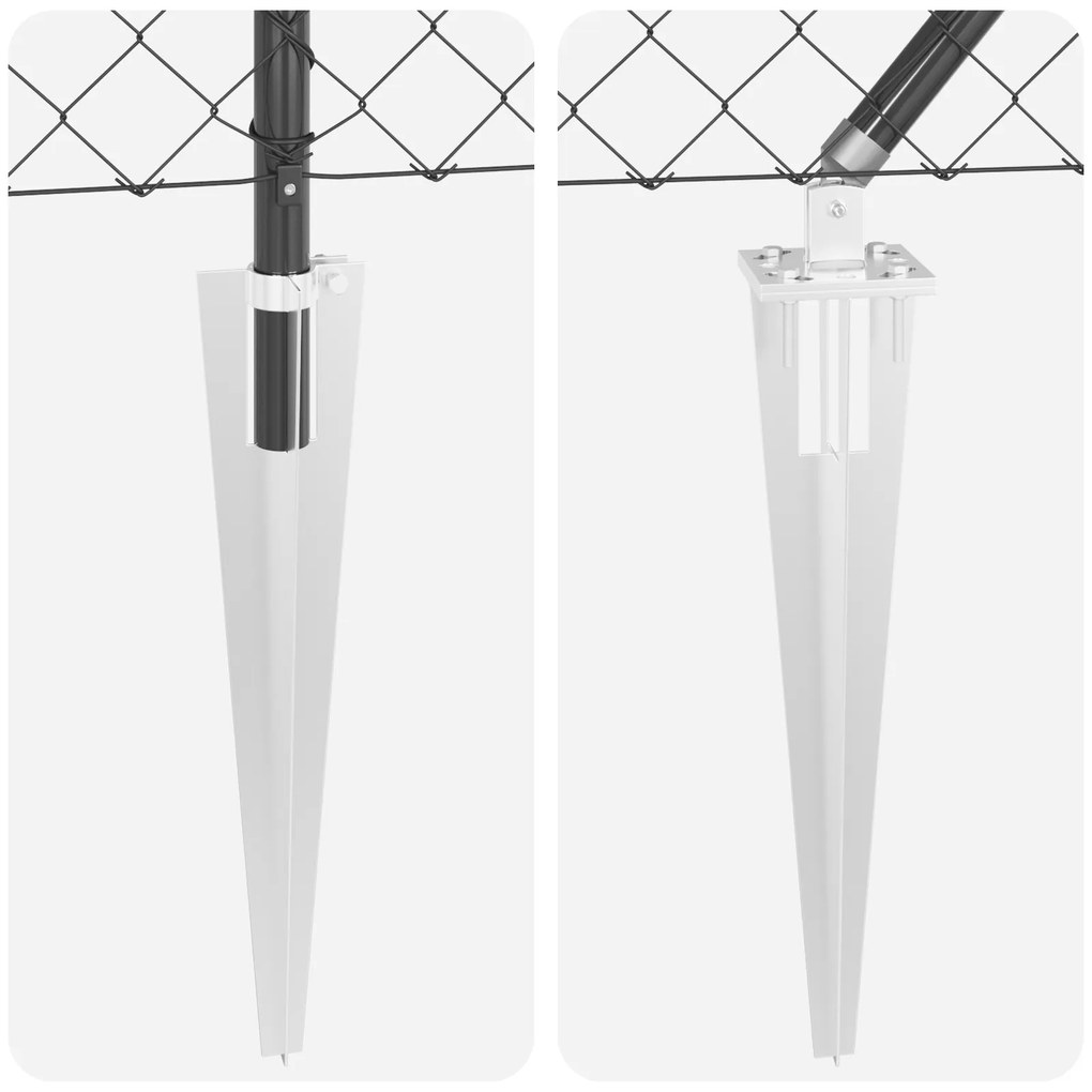 vidaXL Σετ Στύλων Φράχτη Γκρι 1.6 x 25 m Επικαλυμμένος Χάλυβας