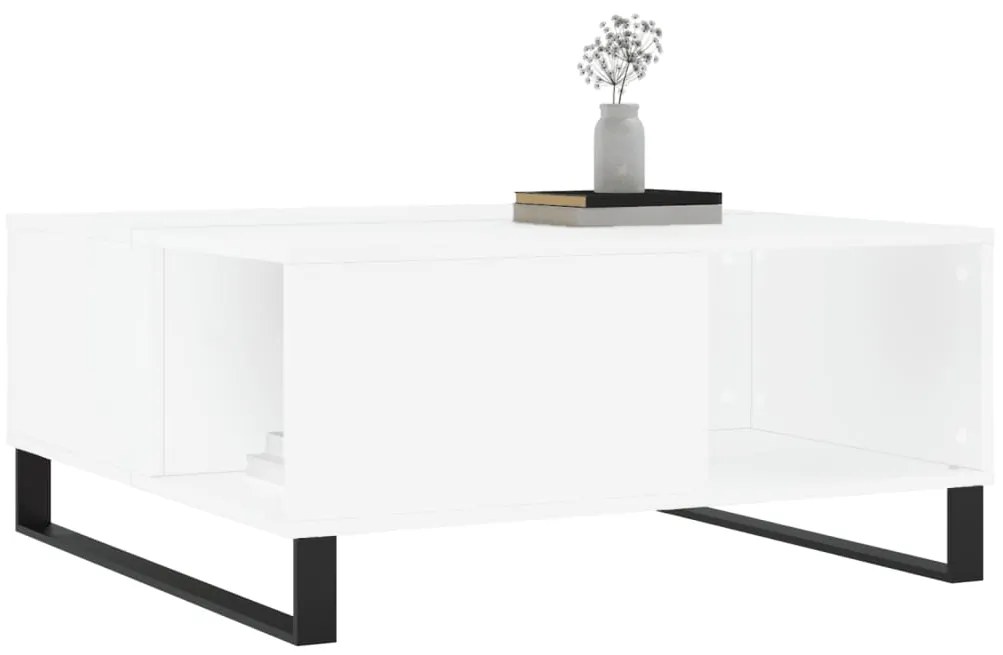 vidaXL Τραπεζάκι Σαλονιού Λευκό 80 x 80 x 36,5 εκ. Επεξεργασμένο Ξύλο