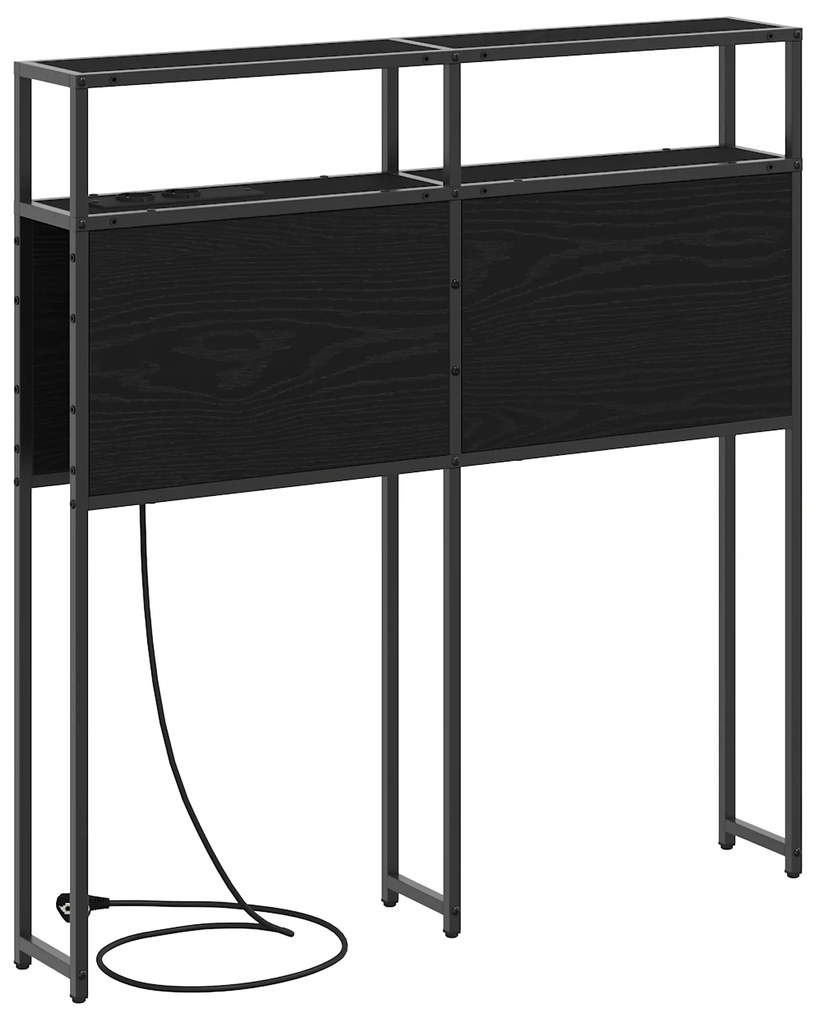 vidaXL Κεφαλάρι Αποθήκης Μαύρη δρυς 80 cm Επεξεργασμένο ξύλο