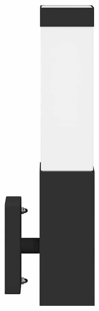 vidaXL Εξωτερικά Φωτιστικά Τοίχου 2 pcs Μαύρο 10.5 x 6 x 35 εκ.