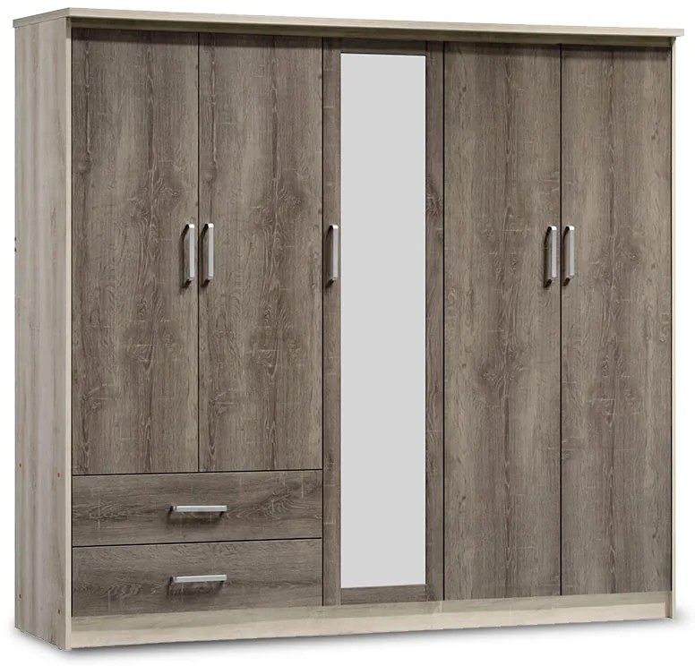 Intrahome Ντουλάπα ρούχων πεντάφυλλη OLYMPUS Intrahome χρώμα castillo-toro 198x57x183εκ | SKU: INTRAPA-234111135
