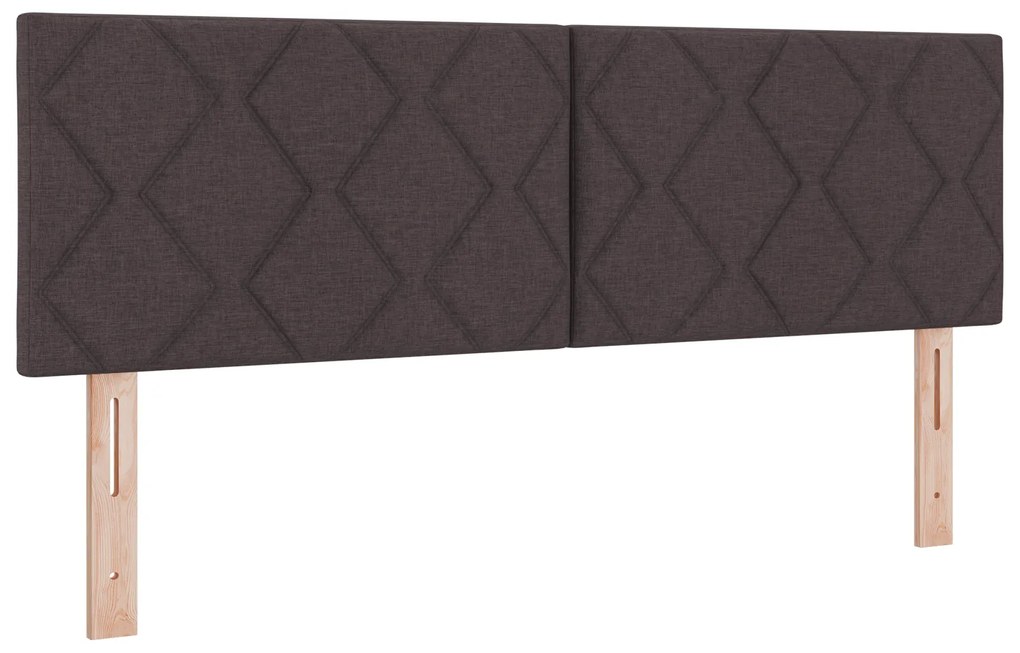 vidaXL Κρεβάτι με Στρώμα Σκούρο Καφέ 140x200 cm Υφάσματα