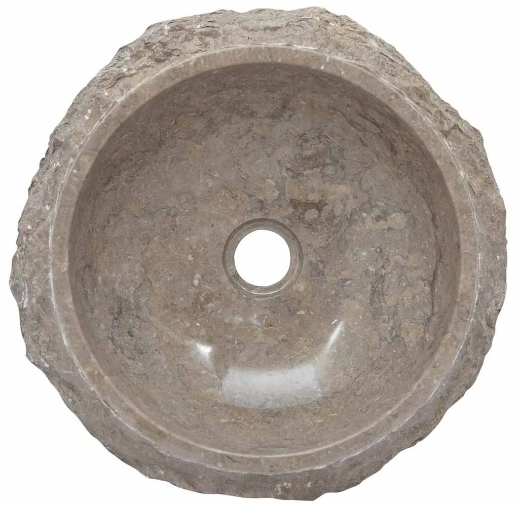 vidaXL Νιπτήρας Γκρι Ø40x12 εκ. Μαρμάρινος