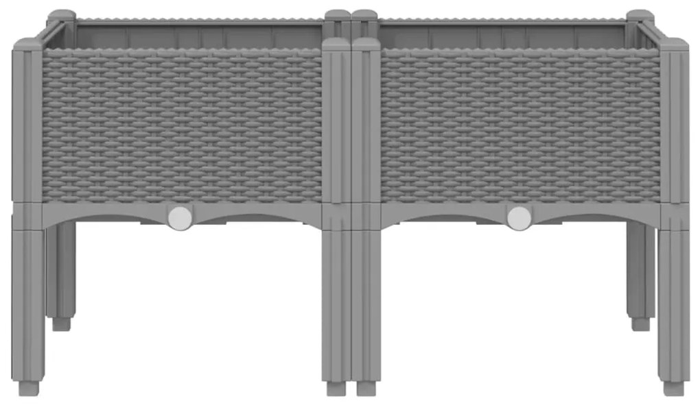 vidaXL Ζαρντινιέρα Κήπου με Πόδια Αν. Γκρι 80x40x42 εκ Πολυπροπυλένιο
