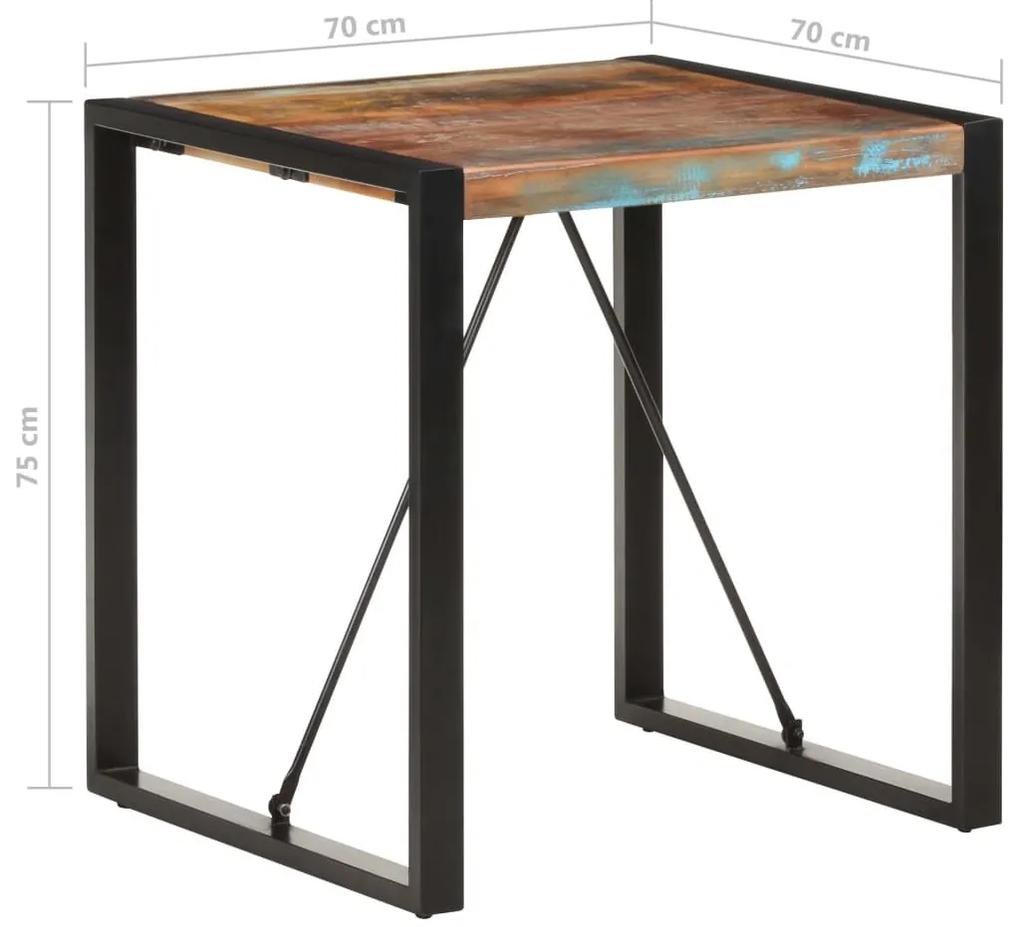 Τραπέζι 70 x 70 x 75 εκ. από Μασίφ Ανακυκλωμένο Ξύλο - Μαύρο