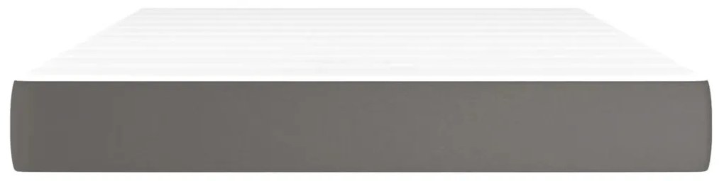 vidaXL Στρώμα με Pocket Springs Γκρι 140x190x20 εκ. Συνθετικό Δέρμα