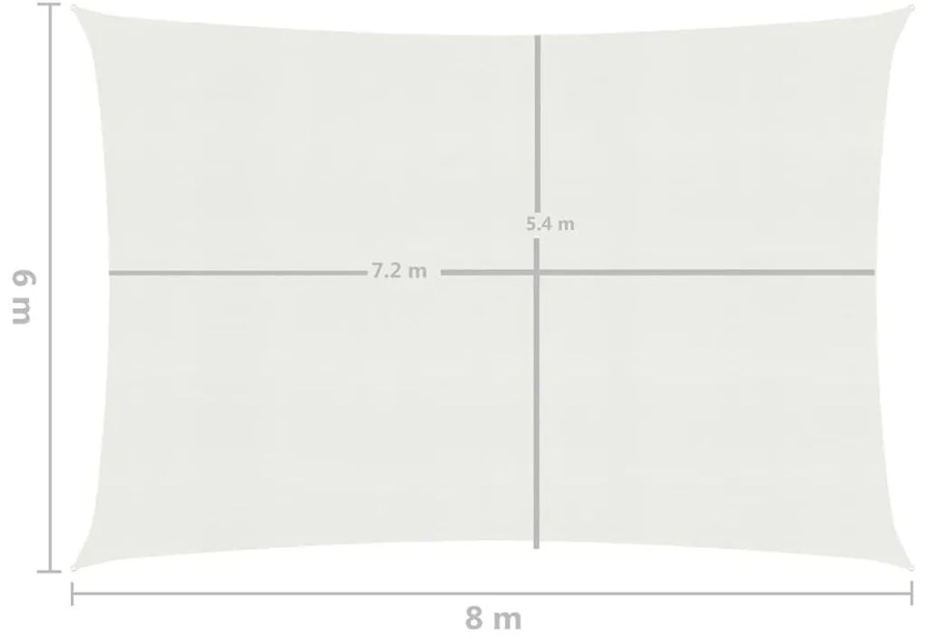 Πανί Σκίασης Λευκό 6 x 8 μ. από HDPE 160 γρ/μ² - Λευκό