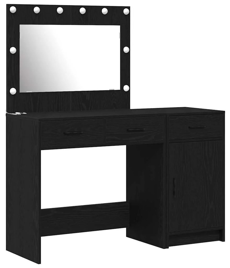 vidaXL Τραπέζι περιποίησης με συρτάρι 2 pcs Μαύρο 40 x 41 x 75 εκ