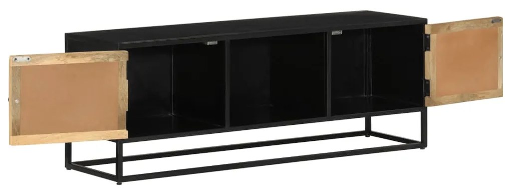 vidaXL Έπιπλο Τηλεόρασης 110 x 30 x 40 εκ. Μασίφ Ξύλο Μάνγκο &amp; Σίδηρος