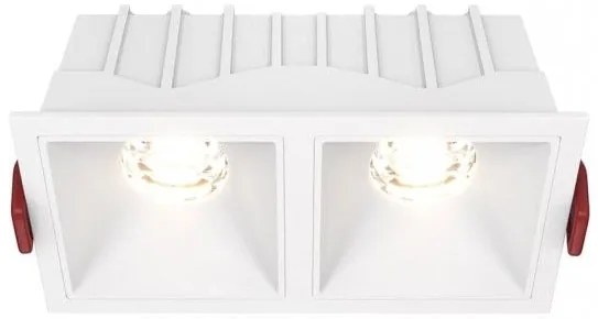 Χωνευτό Σποτ Οροφής Alfa LED 20W 3000K Διπλό Λευκό DL043-02-10W3K-D-SQ-W MAYTONI DL043-02-10W3K-D-SQ-W Λευκό