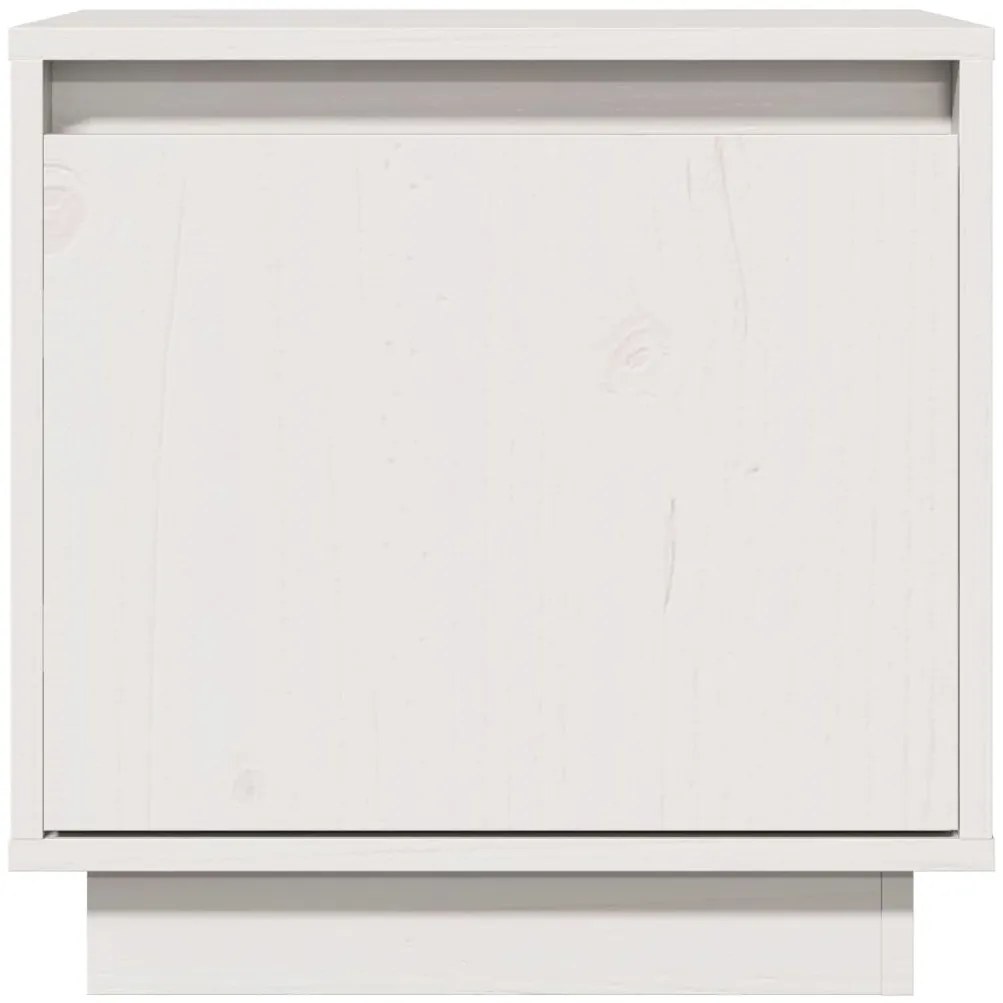 vidaXL Κομοδίνο Λευκό 40 x 30 x 40 εκ. από Μασίφ Ξύλο Πεύκου