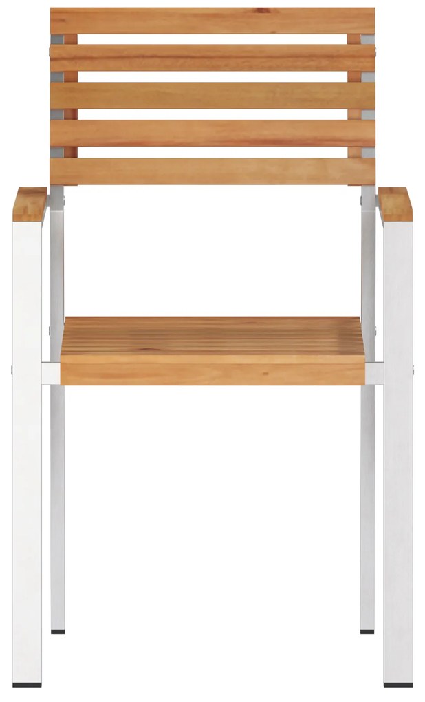 vidaXL Καρέκλες Κήπου  Στοιβαζόμενες 6 τμχ 54.5x56x89 εκ Μασίφ Ξύλο Teak