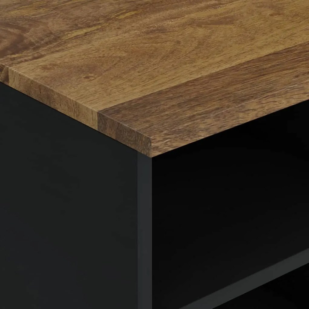 vidaXL Έπιπλο Τηλεόρασης 100x33x46 εκ. Μασίφ Ξύλο Μάνγκο &amp; Επεξ. Ξύλο