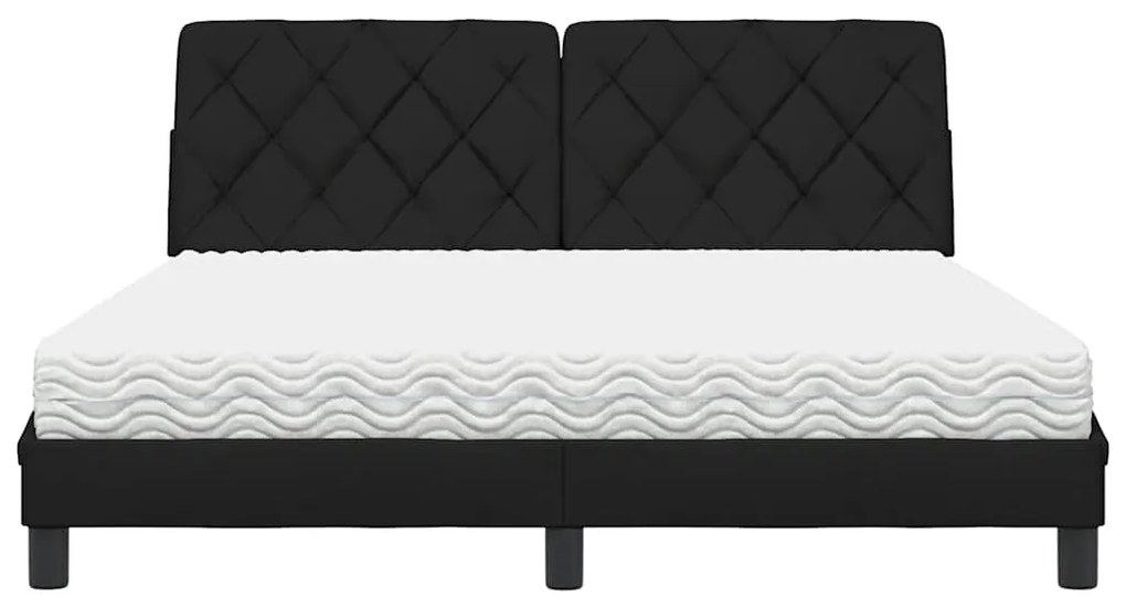 vidaXL Κρεβάτι με Στρώμα Μαύρο 160x200 εκ. Υφασμάτινο