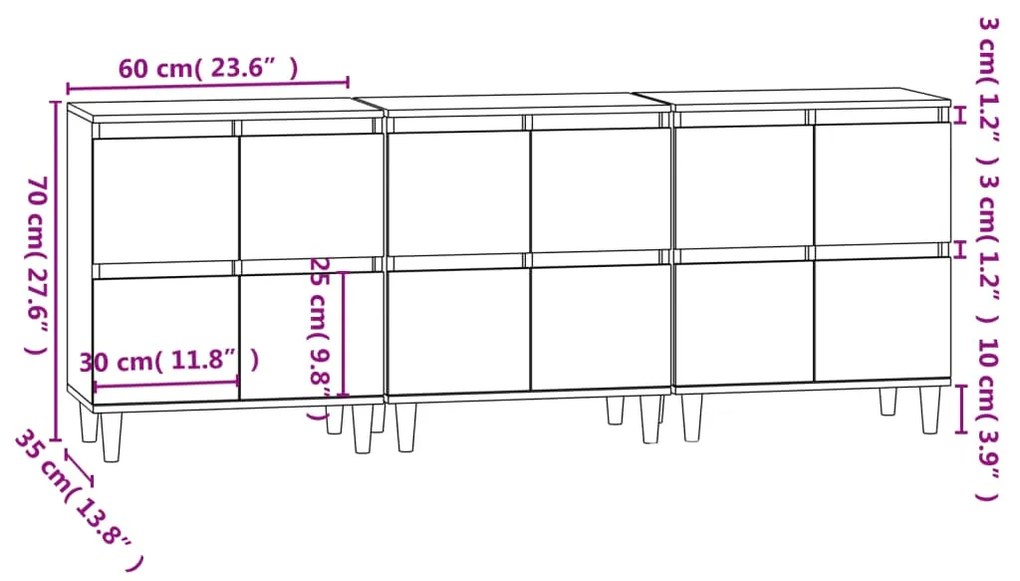 ΝΤΟΥΛΑΠΙΑ 3 ΤΕΜ. ΚΑΠΝΙΣΤΗ ΔΡΥΣ 60X35X70 ΕΚ. ΕΠΕΞΕΡΓΑΣΜΕΝΟ ΞΥΛΟ 3185772