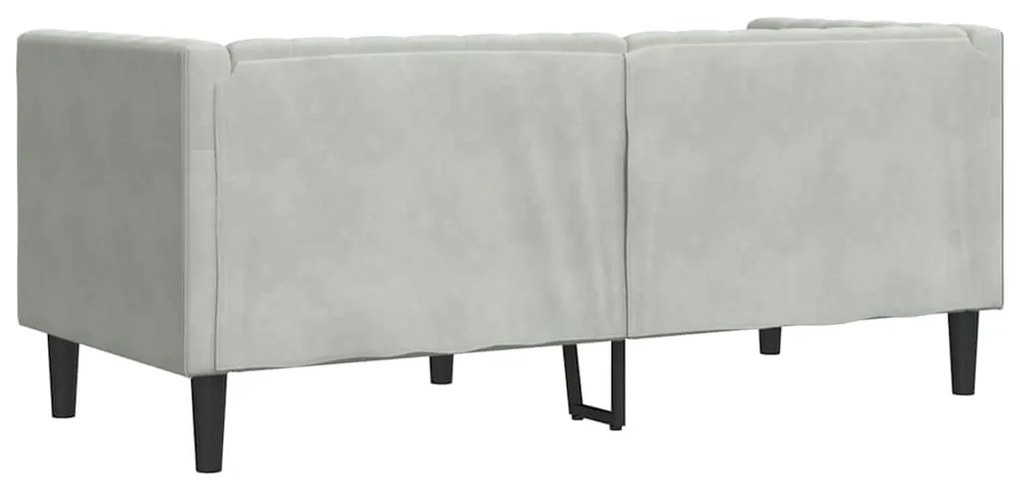 vidaXL Καναπές Chesterfield Ανοιχτό γκρι 174 x 74.5 x 70.5 εκ. Βελούδο