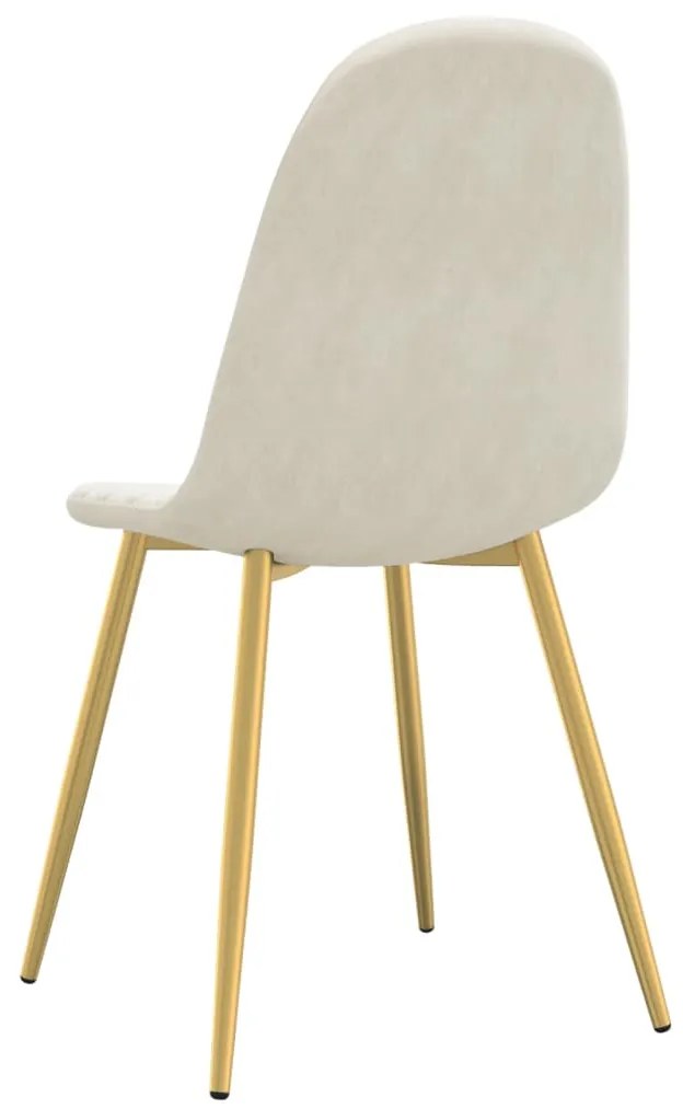 vidaXL Καρέκλες Τραπεζαρίας 2 τεμ. Κρεμ Λευκό Βελούδινες