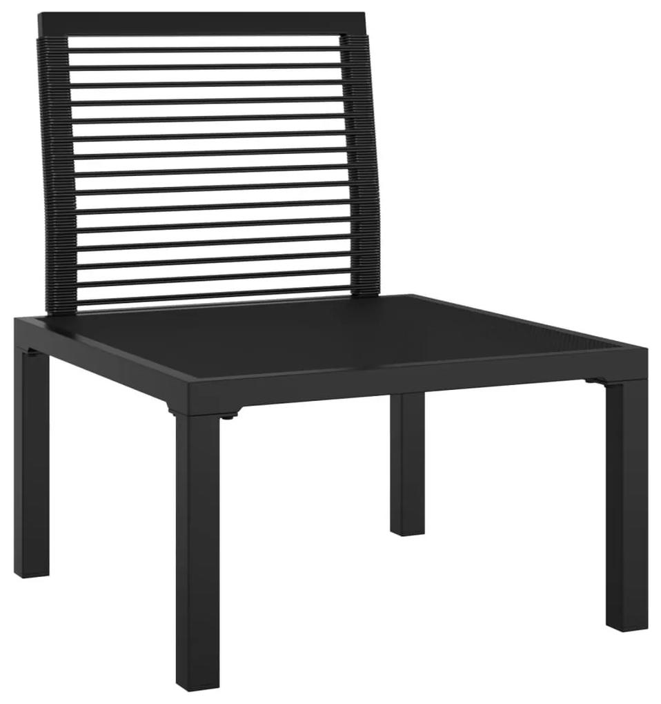 Καρέκλα Κήπου Μαύρη και Γκρι από Συνθετικό Ρατάν με Μαξιλάρια - Μαύρο