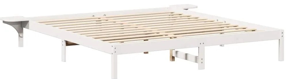 vidaXL Πλαίσιο κρεβατιού με κομοδίνα Λευκό 200 x 200 cm Λευκό