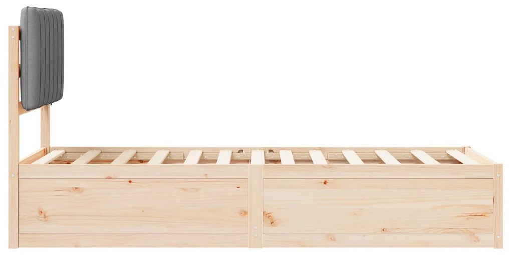 vidaXL Σκελετός Κρεβατιού με Επενδεδυμένο Κεφαλάρι Ανοιχτό γκρι