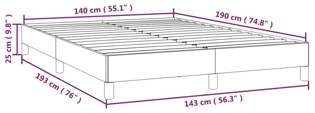 Σκελετός Κρεβατιού Χωρίς Στρώμα Μαύρο 140x190 εκ. Υφασμάτινο - Μαύρο