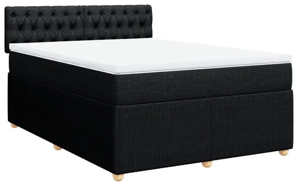 ΚΡΕΒΑΤΙ BOXSPRING ΜΕ ΣΤΡΩΜΑ ΜΑΥΡΟ 160X200 ΕΚ. ΥΦΑΣΜΑΤΙΝΟ 3287516