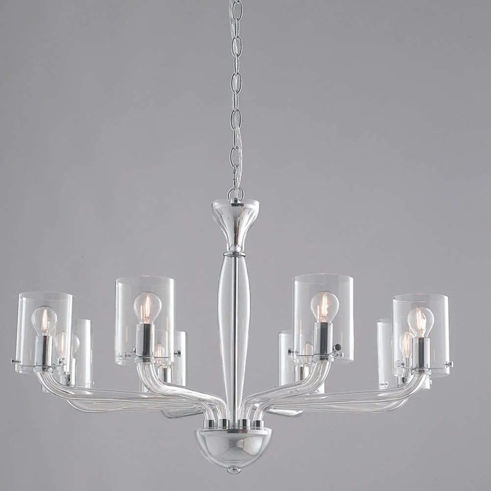 Φωτιστικό Οροφής Aurora I-AURORA-8 TR 8xE14 Φ79,2cm 190cm Clear Luce Ambiente Design Glass