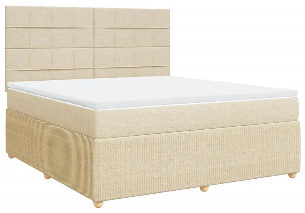 ΚΡΕΒΑΤΙ BOXSPRING ΜΕ ΣΤΡΩΜΑ ΚΡΕΜ 180X200 ΕΚ. ΥΦΑΣΜΑΤΙΝΟ 3294440