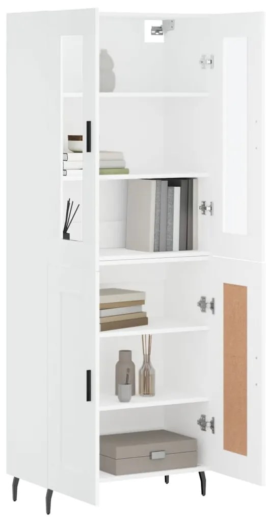 vidaXL Ντουλάπι Λευκό 69,5x34x180 εκ. από Επεξεργασμένο Ξύλο