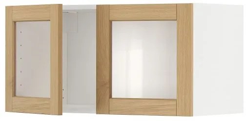 METOD ντουλάπι τοίχου με 2 γυάλινες πόρτες, 80x40 cm 095.093.53